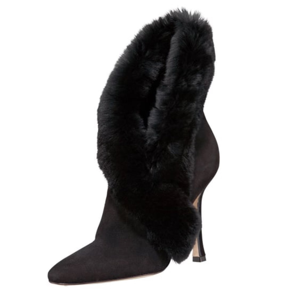 Manolo Blahnik Suede/Fur Boot. Perfect gift!